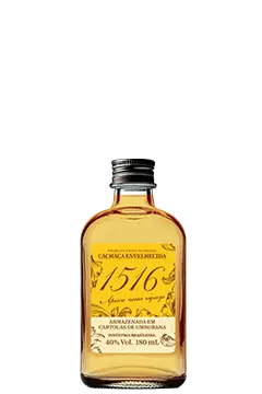 [PROD-0004] PETACA Cachaça 1516 Ouro envelhecida em Umburana 180ml 40%VoL
